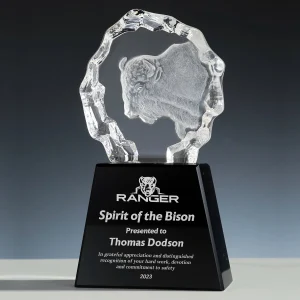 3d crystal bison award