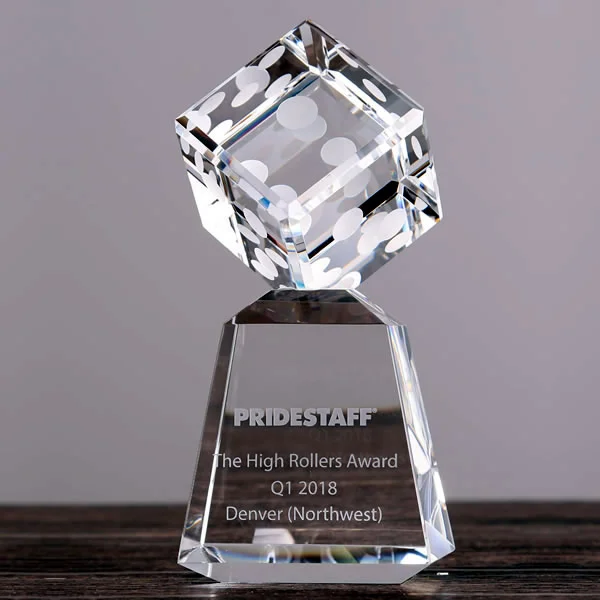 crystal dice trophy award