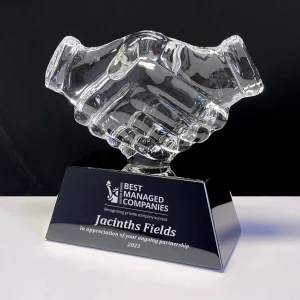 crystal handshake award