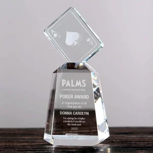 crystal poker trophy award