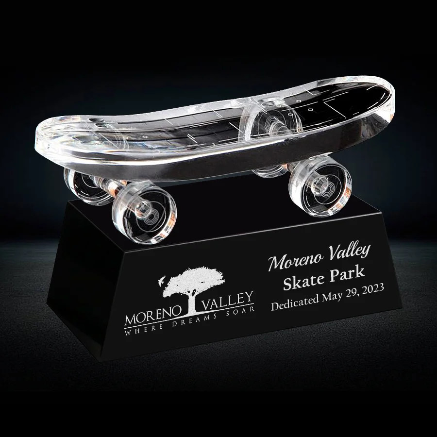 crystal skateboard award