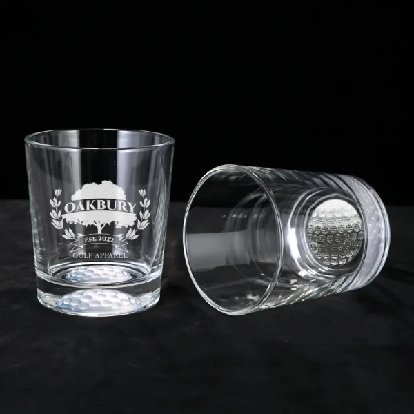 engraved crystal golf ball whiskey glasses