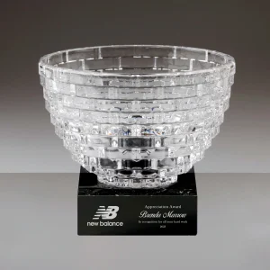 faceted crystal bowl award
