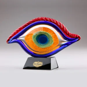 multi-colored art glass eye award