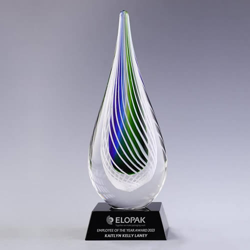 teardrop art glass award