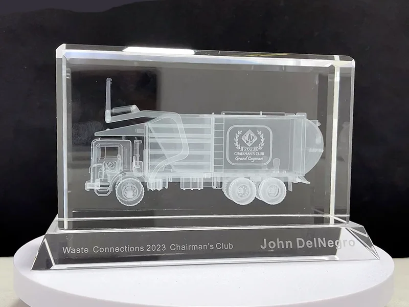 3D Crystal Garbage Truck Award