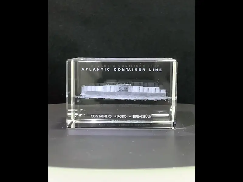 3D Laser Crystal Rectangle Block Award