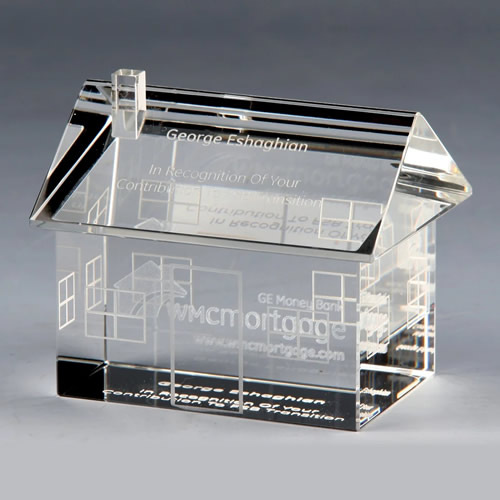 real estate house crystal award