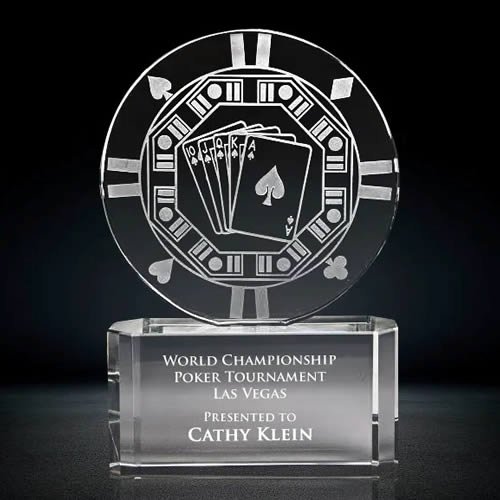 casino crystal poker chip award