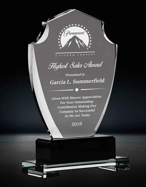 optical crystal shield award