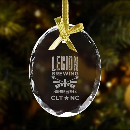 oval crystal ornament