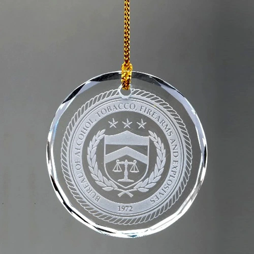 round crystal ornament