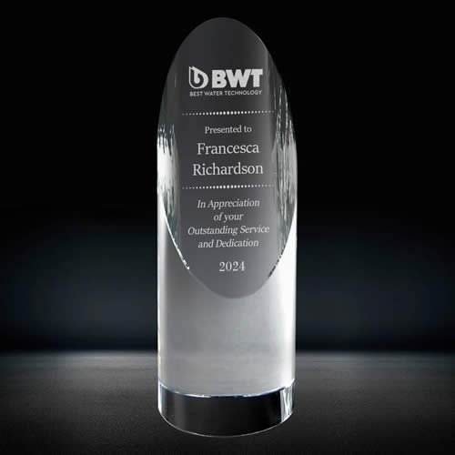 crystal cylinder tower award crystal cylinder tower award