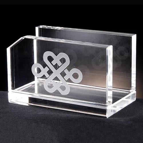 engraved crystal business card holder gift