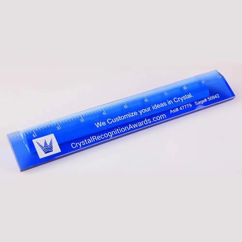 engraved crystal ruler office gift
