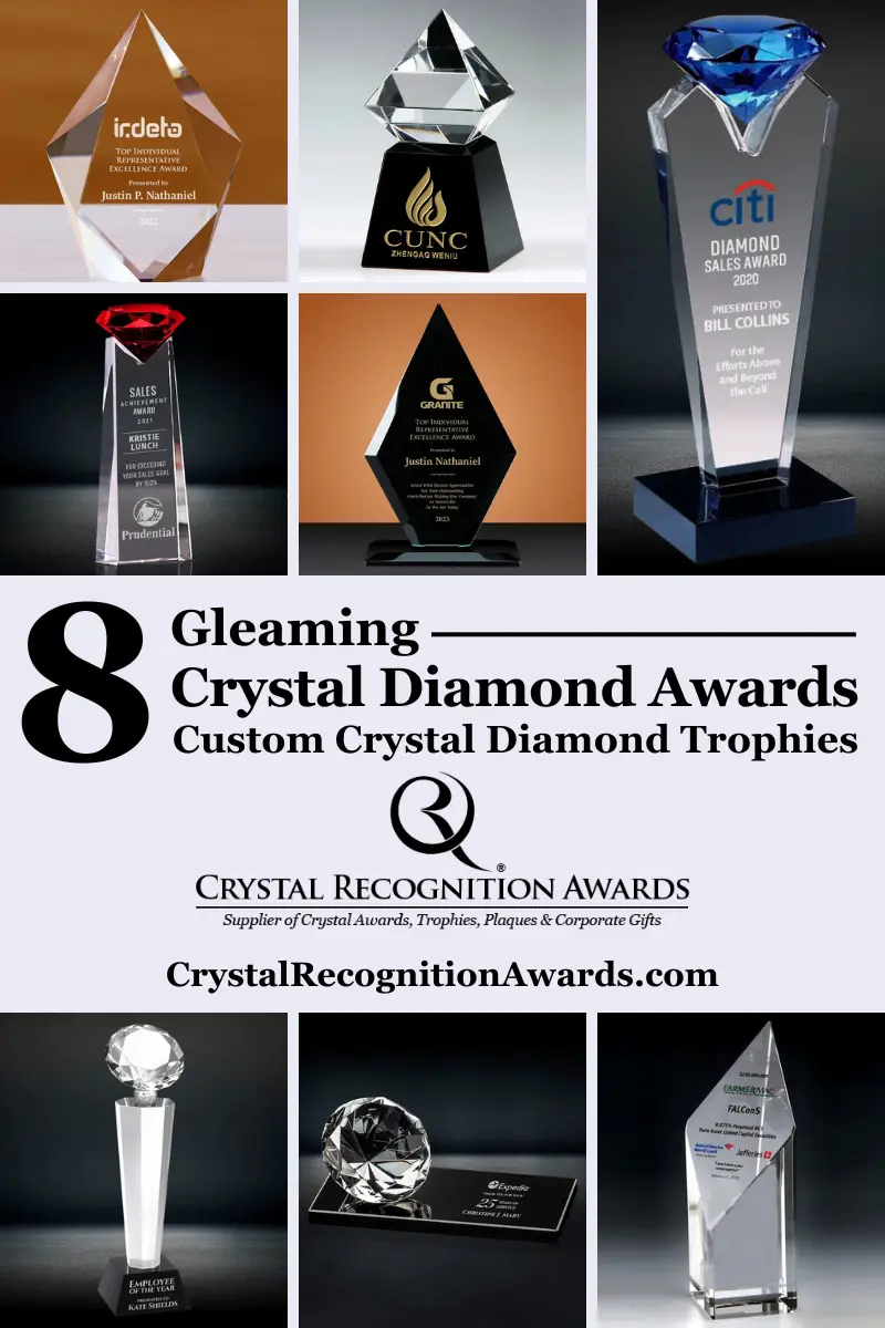 crystal diamond awards, diamond crystal trophies