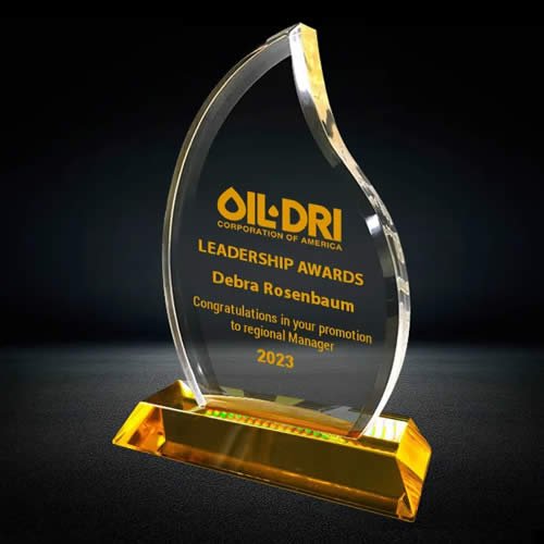 crystal flame plaque award
