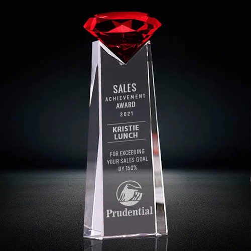 crystal red diamond tower award