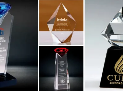 custom crystal diamond awards, crystal diamond trophies