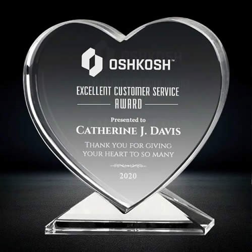 crystal heart shaped plaque award crystal heart shaped plaque award
