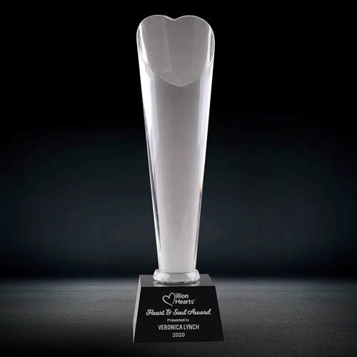 crystal heart tower award crystal heart tower award
