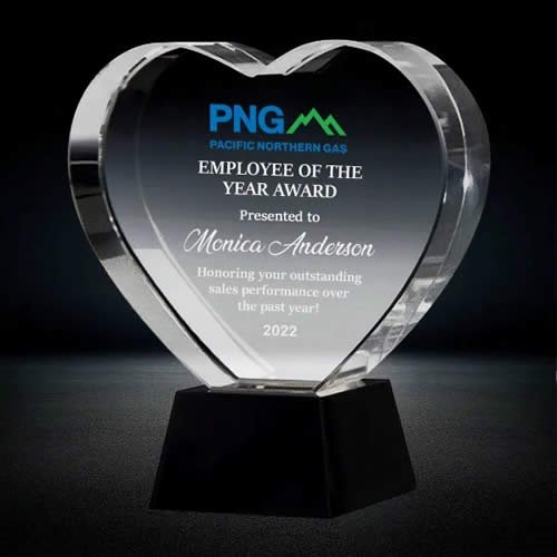 love heart crystal trophy award love heart crystal trophy award
