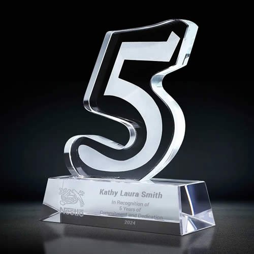 crystal 5 year anniversary award