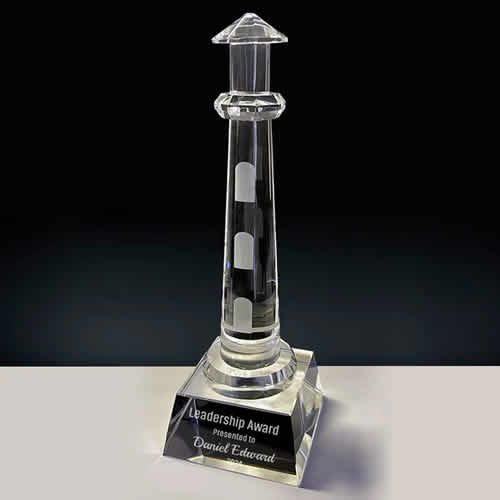 crystal lighthouse trophy