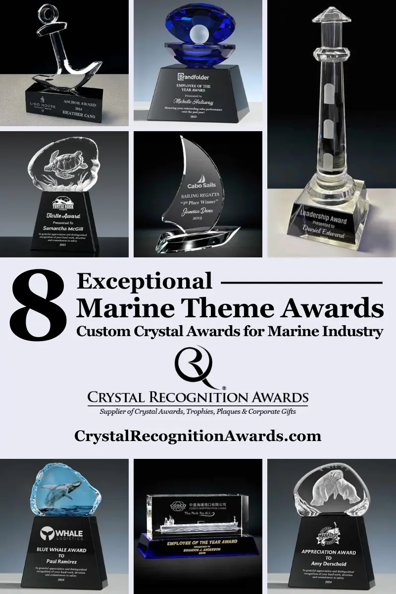 crystal marine awards, custom crystal maritime awards