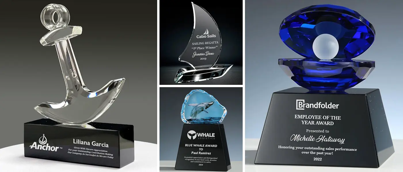 crystal maritime awards, custom crystal marine industry awards