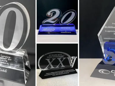 crystal years of service awards, custom crystal anniversary awards