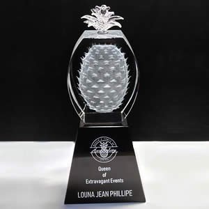 custom crystal pineapple award for fruit industry