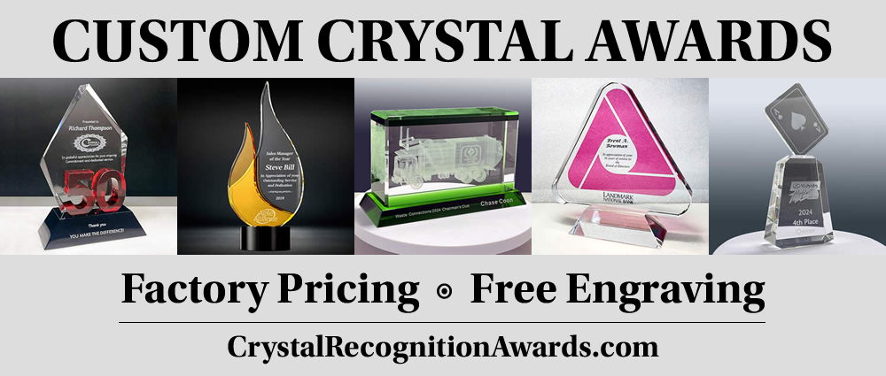custom crystal trophies and awards