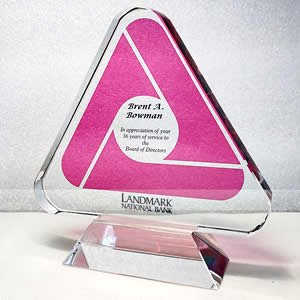 custom logo cut crystal award for brand recognition